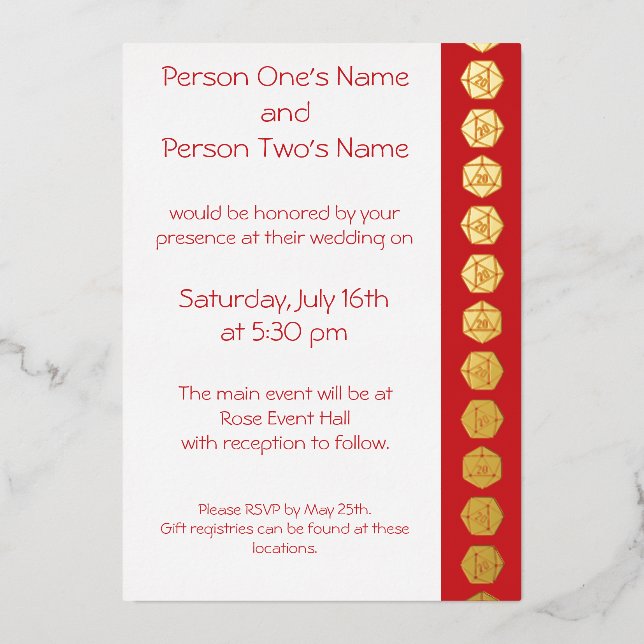 En Aluminium Tabletop Chic dans Cherry Foil Invitation (Recto)