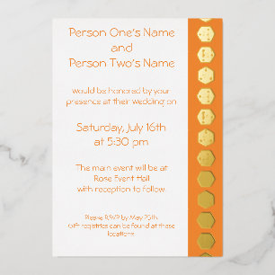 En Aluminium Tabletop Chic dans Orange Foil Invitation