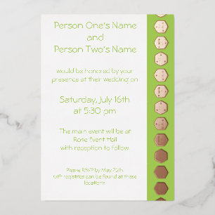 En Aluminium Tabletop Chic dans Peridot Foil Invitation