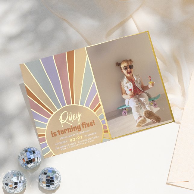 En Aluminium Véritable Invitation Anniversaire Fleur de Soleil  (Créateur téléchargé)