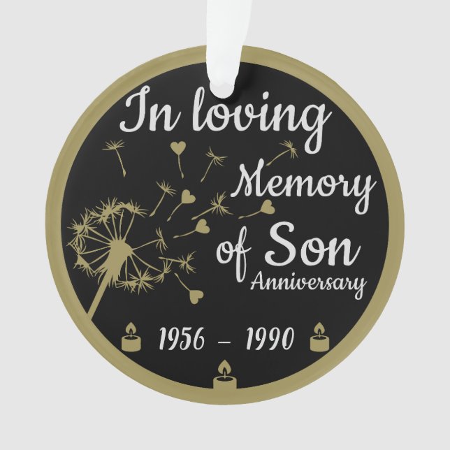 En amour Mémoire Fils Anniversaire de la Mort (devant)