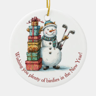 En attendant les oiseaux ! - Ornement Snowman sour