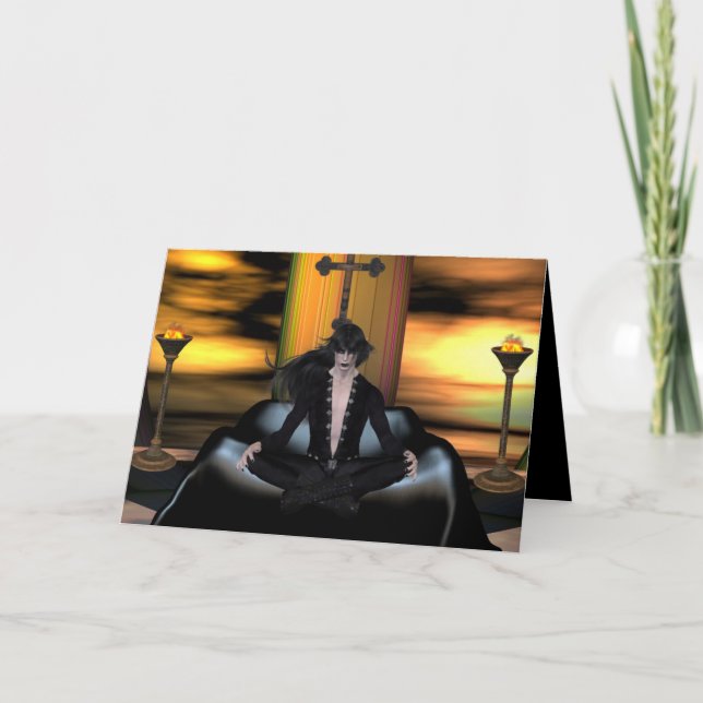 En attente - Carte de voeux Halloween/Vampire/Goth (Devant)