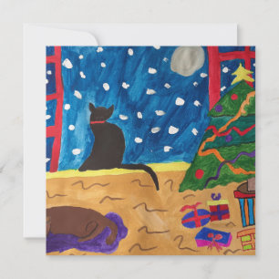 En attente de la carte de Noël plat