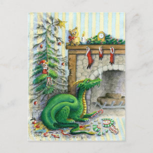 En attente de Père Noël - carte postale