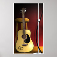En attente Encore Acoustic Guitar Poster