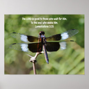 En attente libellule Nature Bible Verse Poster