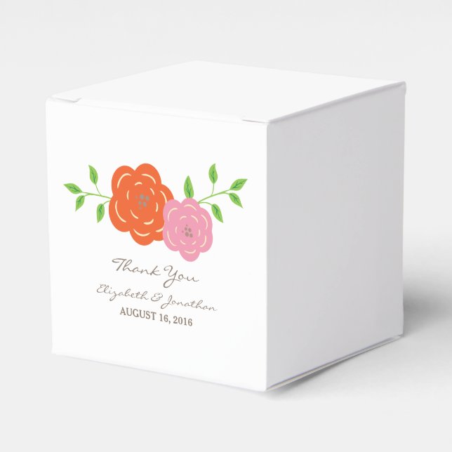 En Ballotins floraux rose orange en fleurs (Verso)