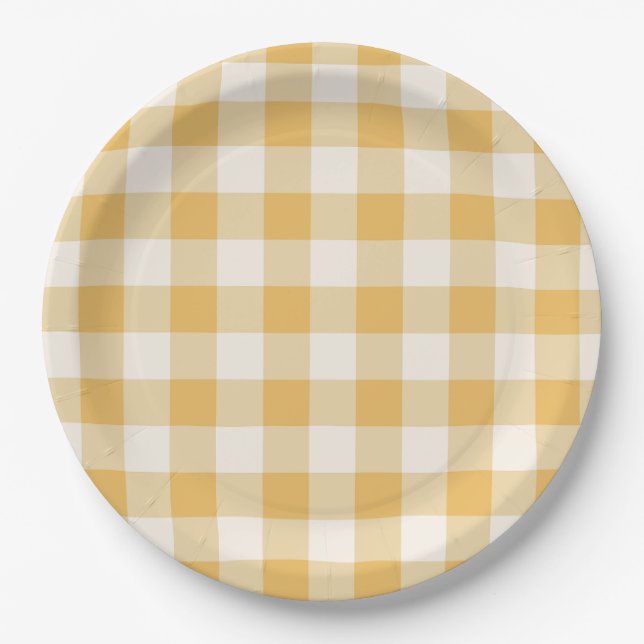 En Carton Assiettes à carreaux Gingham (Devant)