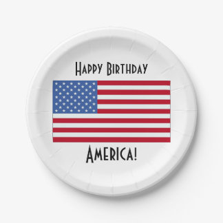 En Carton Assiettes America 4 juillet