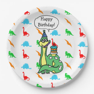 En Carton Assiettes Anniversaire Thème Dinosaure