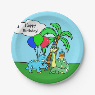 En Carton Assiettes Anniversaire Thème Dinosaure