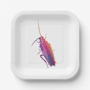 En Carton Assiettes colorées de cafards