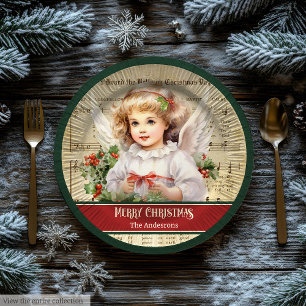 En Carton Assiettes d'Anges de Noël Vintage Personnalisées