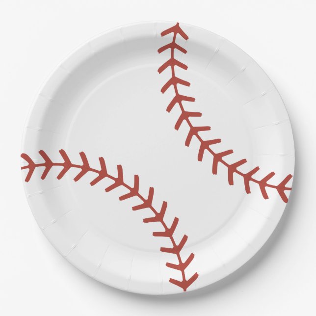 En Carton Assiettes d'anniversaire de baseball (Devant)