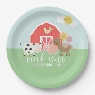 En Carton Assiettes d'anniversaire pour animaux de ferme vac