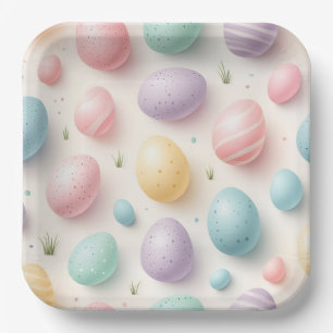 En Carton Assiettes de Célébration de Printemps Œufs Pastel