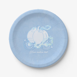 En Carton Assiettes de fête bleues Carrosse de Conte de Fées