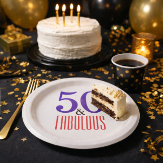 En Carton Assiettes de fête d'anniversaire 50 ans 50 Fabulou