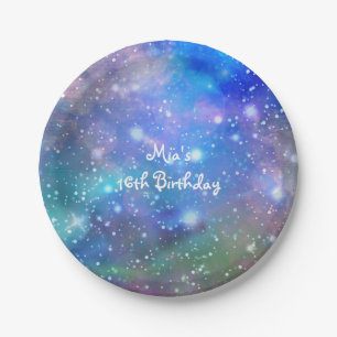 En Carton Assiettes de fête d'anniversaire Space Galaxy Spac