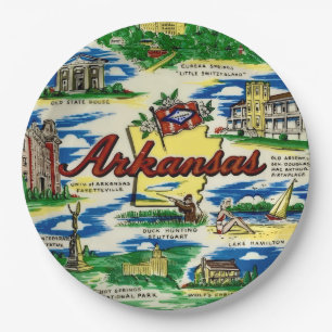 En Carton Assiettes de fête de l'État de l'Arkansas