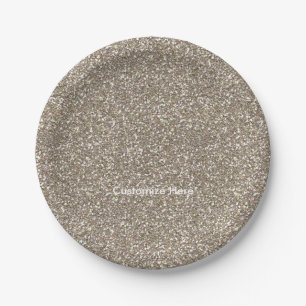 En Carton Assiettes de fête de Noël avec paillettes dorées