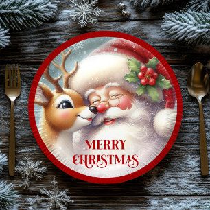 En Carton Assiettes de fête de Noël pour enfants de dessin a