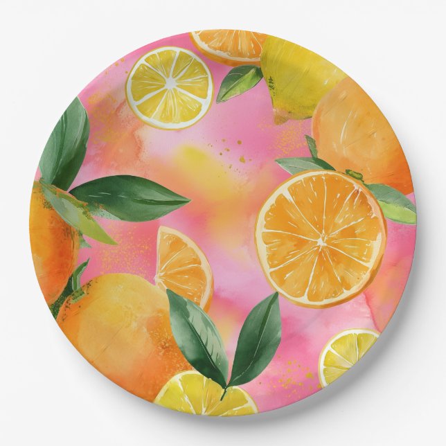 En Carton Assiettes de fête de printemps oranges (Devant)