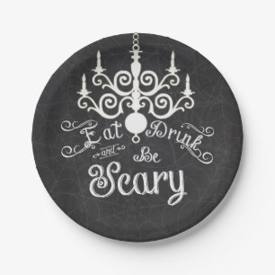En Carton Assiettes de fête d'Halloween craie effrayante Man