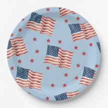 Assiettes de fête drapeau du 4 juillet 