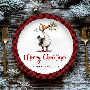 En Carton Assiettes de fête drôles d'oie farfelues de Noël