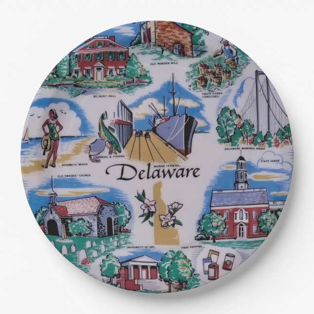 En Carton Assiettes de fête du Delaware (Devant)