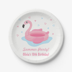 En Carton Assiettes de fête estivales Flamingo Rose Flottant