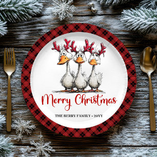 En Carton Assiettes de fête fantaisistes pour Noël avec des