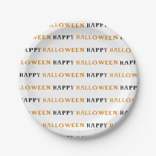 En Carton Assiettes De Fête Joyeux Halloween Orange Noir