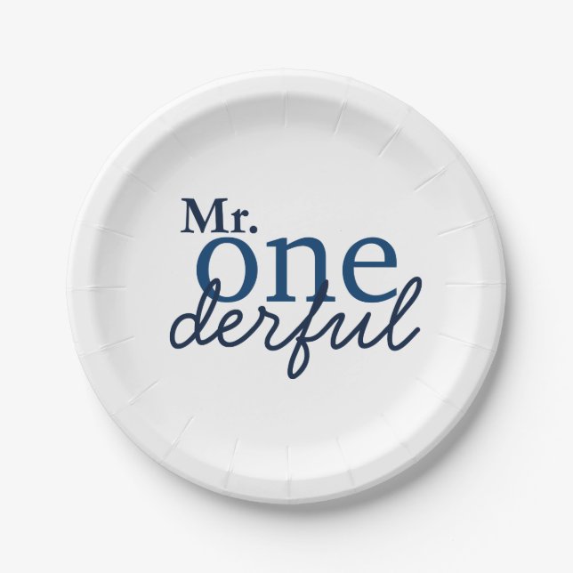 En Carton Assiettes de fête M. Onederful (Devant)