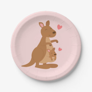 En Carton Assiettes de fête pour Baby Shower de kangourou mi