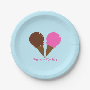 En Carton Assiettes de fête pour glace au chocolat et à la f