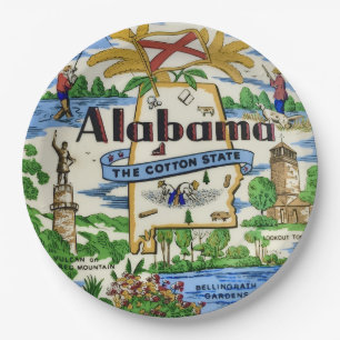 En Carton Assiettes de fête pour les monuments de l'Alabama