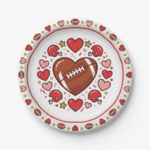 Assiettes de la Saint-Valentin et du Super Bowl