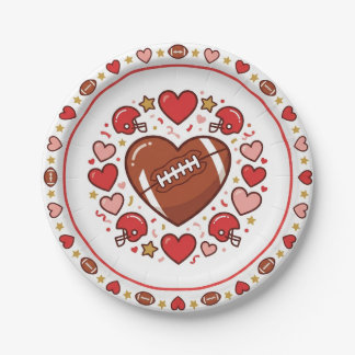 En Carton Assiettes de la Saint-Valentin et du Super Bowl