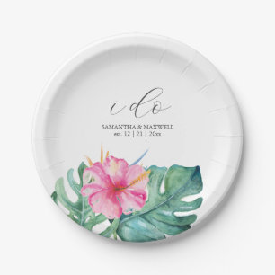 En Carton Assiettes de mariage jetables élégantes Fleurs ros