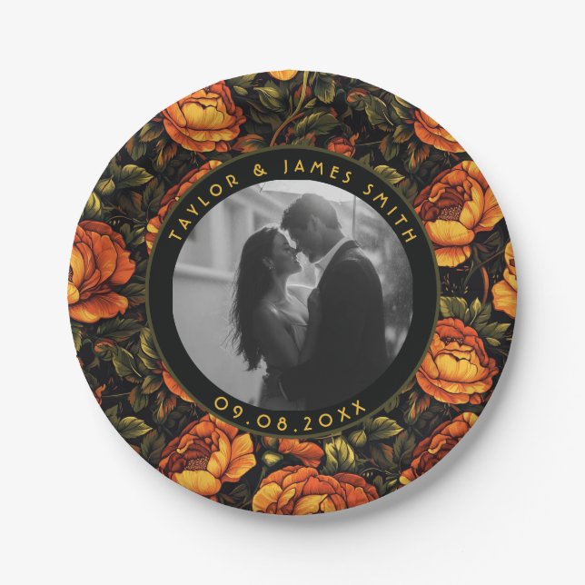 En Carton Assiettes de verdure de rose audacieuse pour souve (Devant)