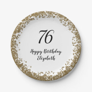 En Carton Assiettes élégantes pour 76e anniversaire avec pai