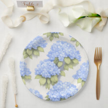 Assiettes Hydrangea | Élégante Fête Florale Bleu I