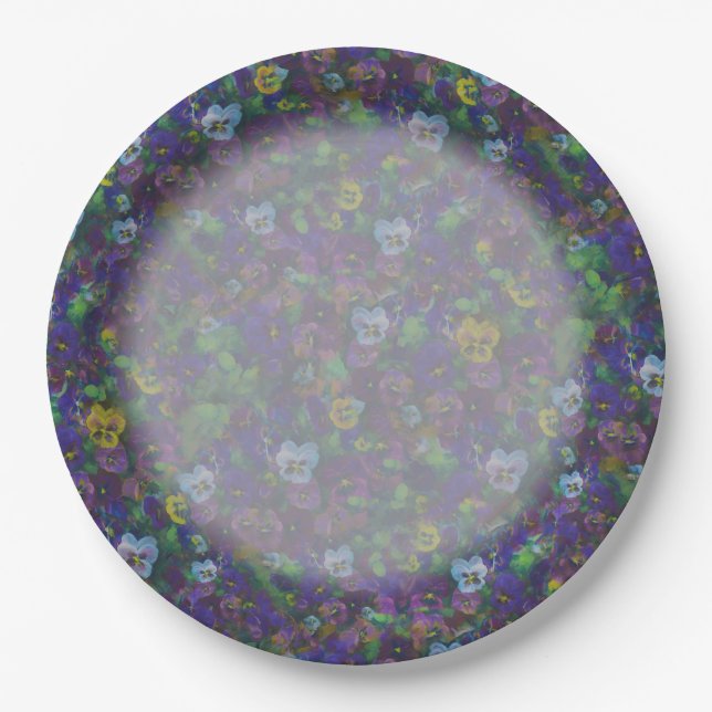 En Carton Assiettes Pensées [violet] (Devant)