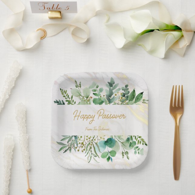 En Carton assiettes personnalisées passover heureux (Mariage)