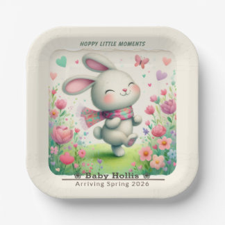 En Carton Assiettes personnalisées pour Baby Shower Lapin