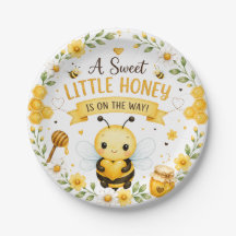 Assiettes pour Baby Shower Abeille à Miel