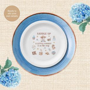 En Carton Assiettes pour Baby Shower Cowboy Saddle Up